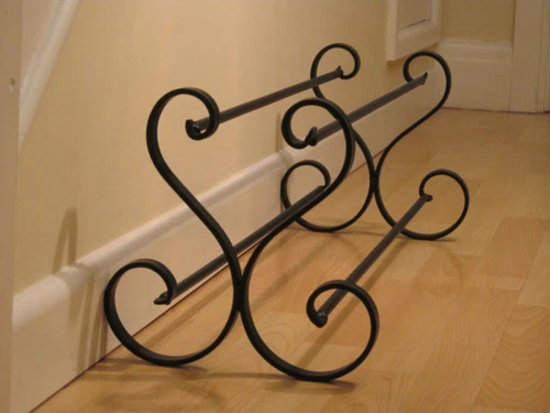 Wrought iron shoe rack, handmade, metal, shoe stor